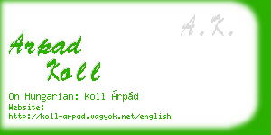 arpad koll business card